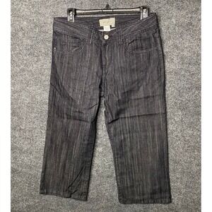 TeX by Max Azria Women's Dark Wash Denim Capris Size‎ 27 Embroidered Cropped